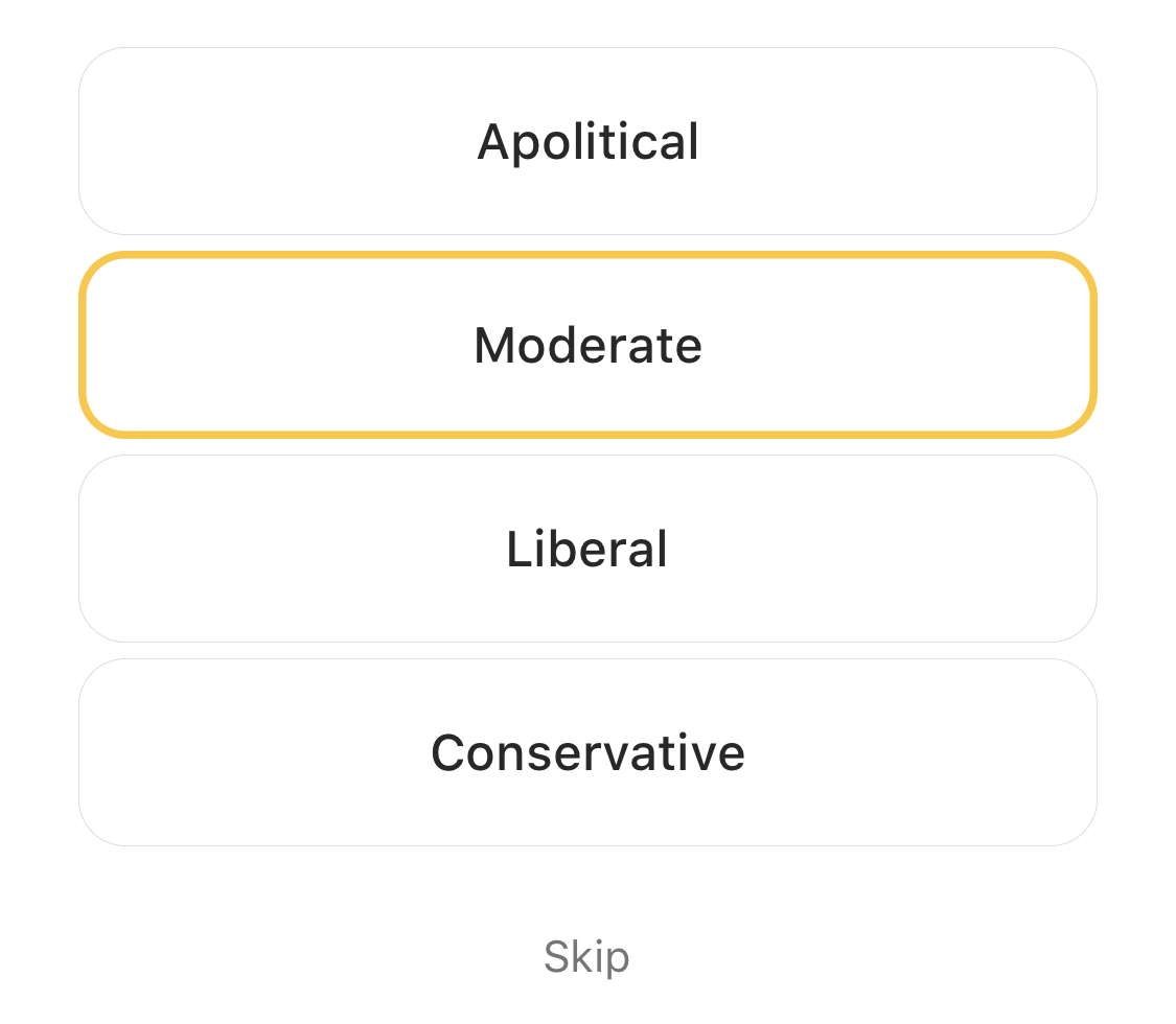 Political identity choices